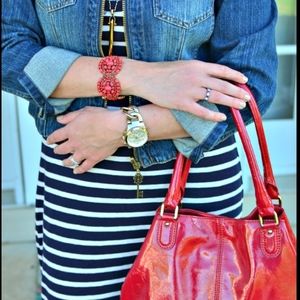 Stella & Dot Red Sardinia Cuff Bracelet